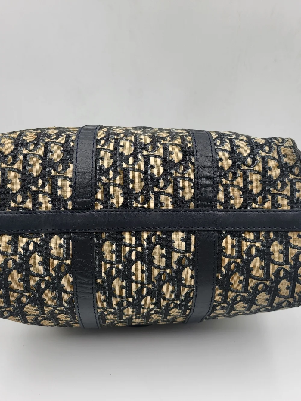 CHRISTIAN DIOR Blue Diorissimo Trotter Canvas Boston 30 Bag..Authentic w/COA.